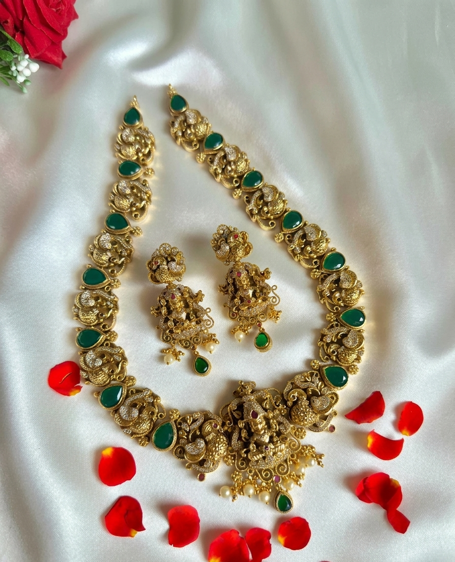 3 Layers Nakshi Green Kemp Long Haram