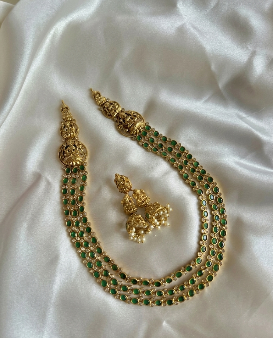 3 Layers Nakshi Green Kemp Long Haram