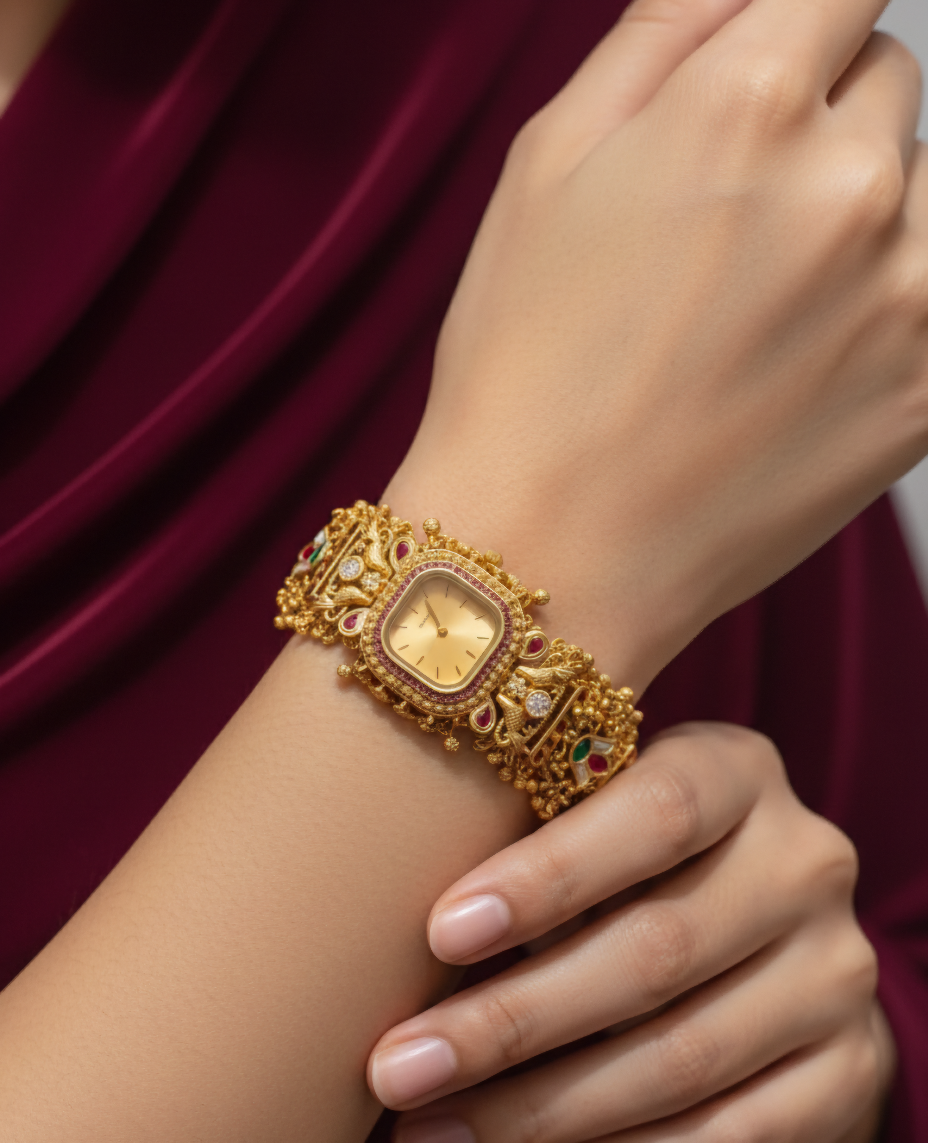 Kundan-Inlay Jewel Watch